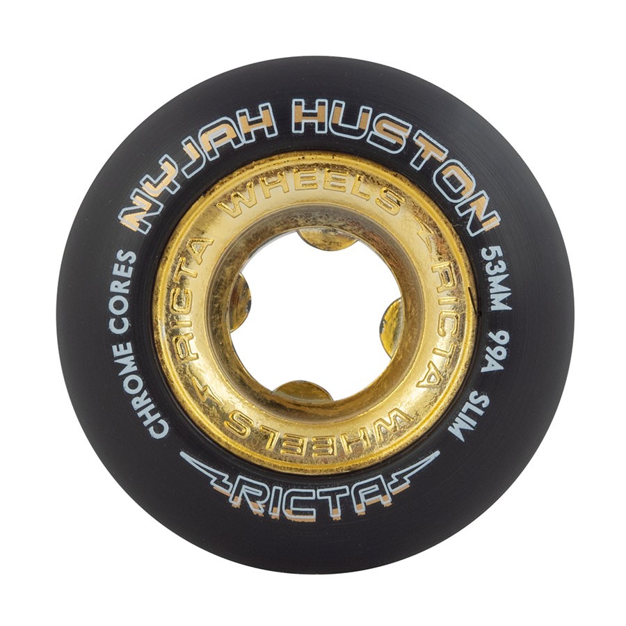 фото Колеса для скейтборда ricta nyjah huston chrome core black gold slim 99a 53мм 2020