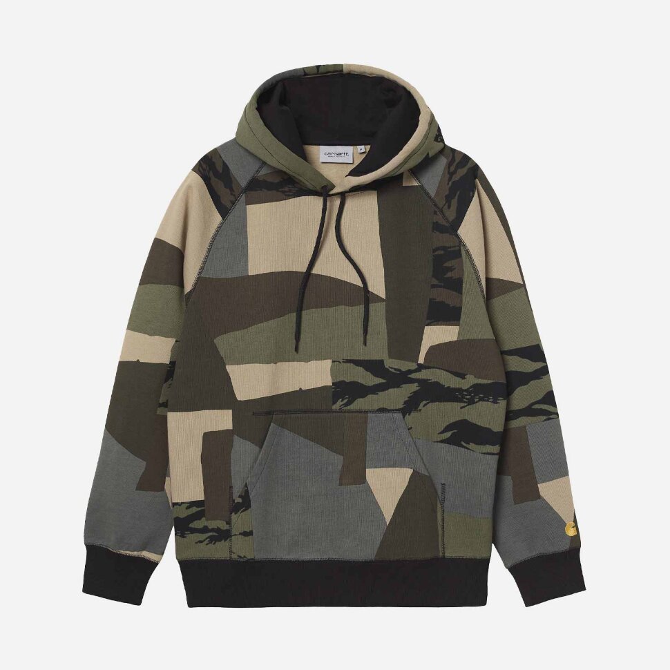 Толстовка с капюшоном CARHARTT WIP Hooded Chase Sweatshirt Camo Mend / Gold 2022 фото 2