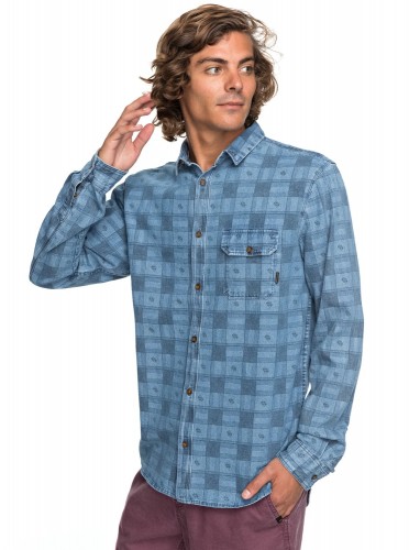 Рубашка мужская QUIKSILVER Fullrailindigo M Blue Used Full Rail, фото 1
