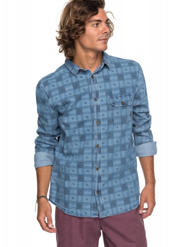 Рубашка мужская QUIKSILVER Fullrailindigo M Blue Used Full Rail, фото 2