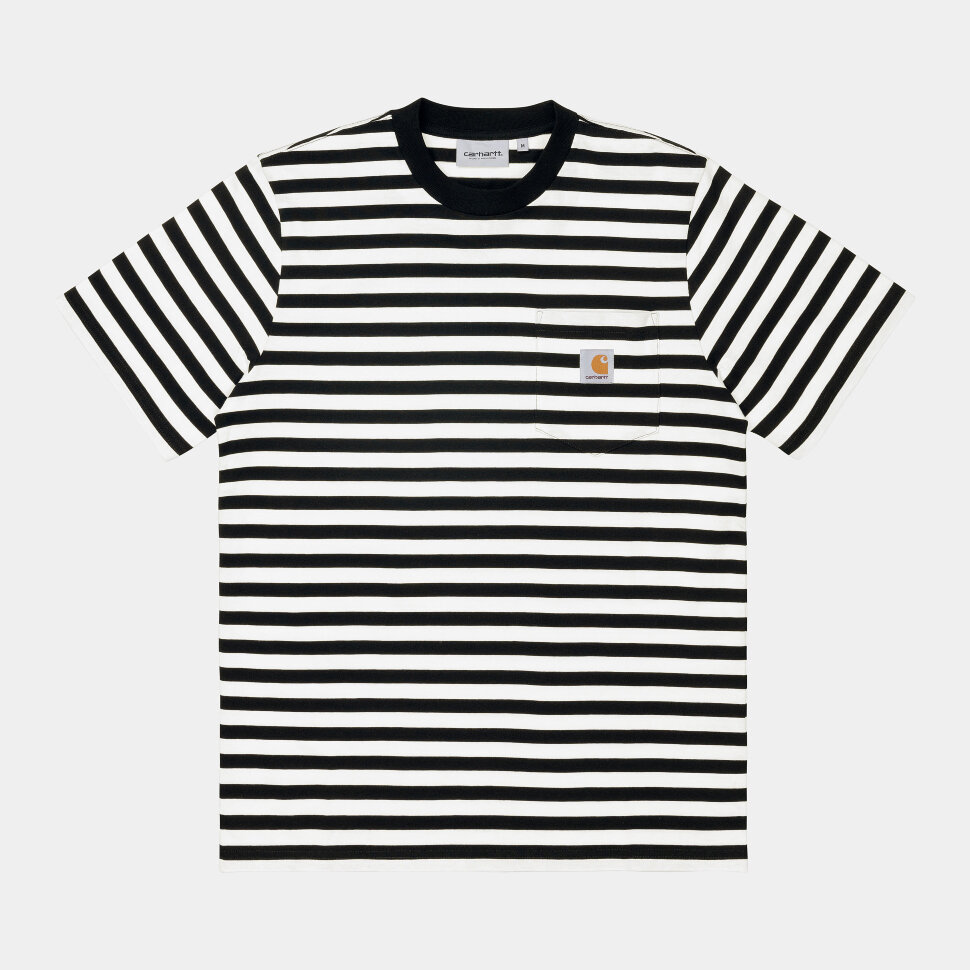 Футболка CARHARTT WIP S/S Scotty Pocket T-Shirt Scotty Stripe, Black / White 2021 4064958039044, размер S - фото 1
