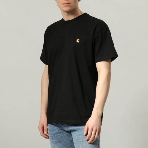 Футболка CARHARTT WIP S/S Chase T-Shirt Black / Gold 2022, фото 1