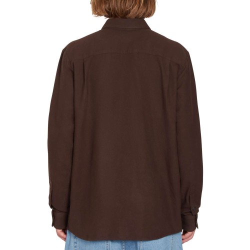 Рубашка VOLCOM Caden Solid Ls Dark Brown 2023, фото 2