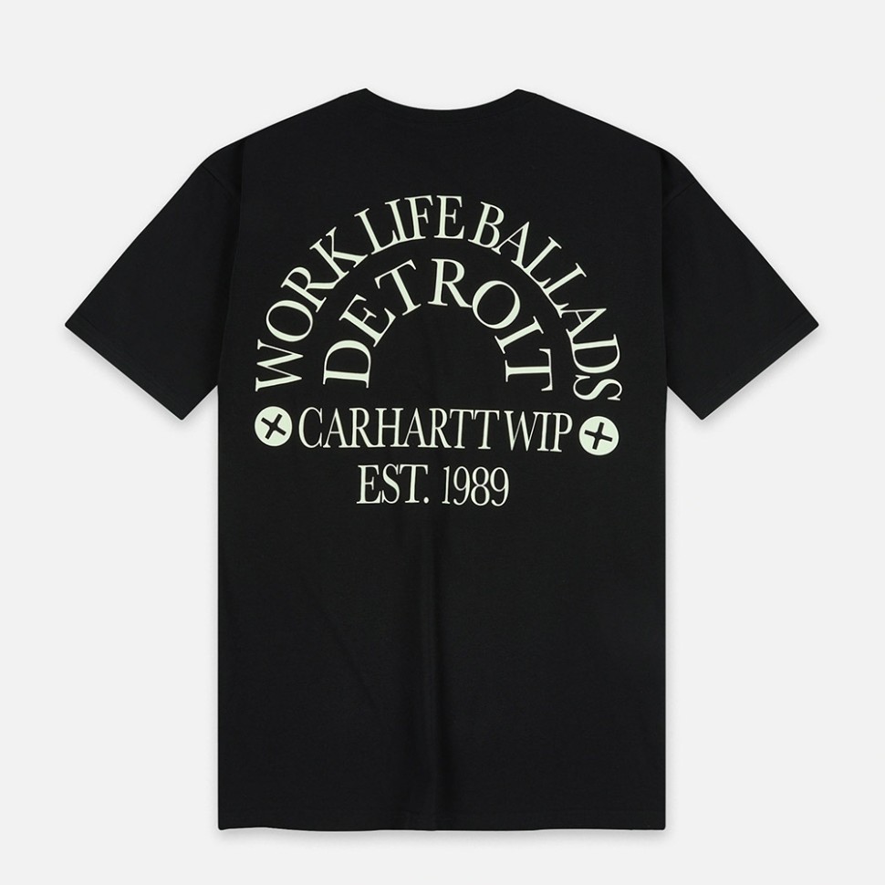 Футболка CARHARTT WIP S/S Work Varsity T-Shirt Black / Wax фото 2