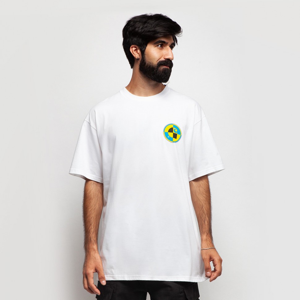 Футболка CARHARTT WIP S/S Test T-Shirt White 2021 4064958090021, размер S - фото 1