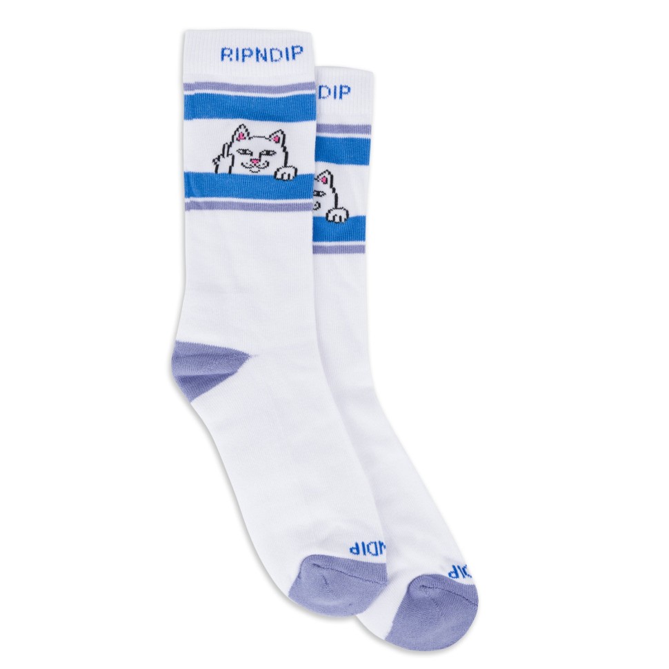 Носки RIPNDIP Peeking Nermal Socks FW25 White / Lilac