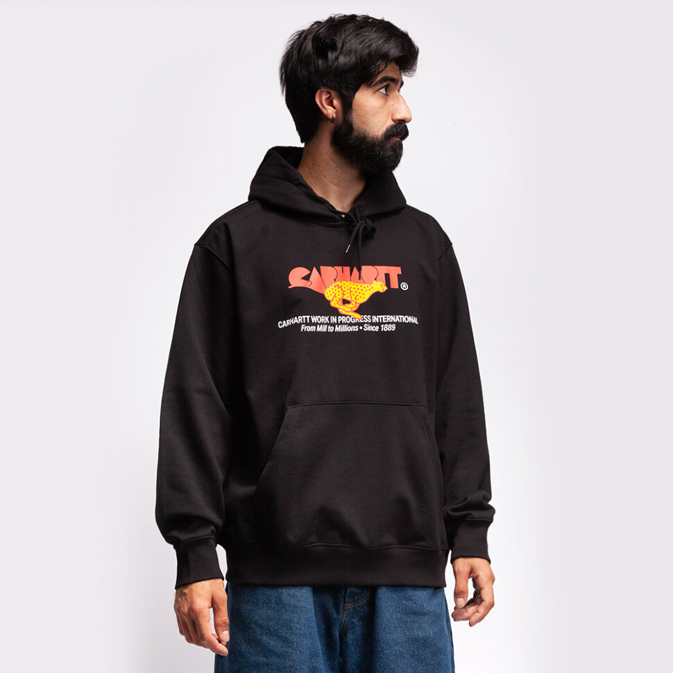Худи CARHARTT WIP Hooded Runner Sweatshirt Black 2021 4064958090328, размер S - фото 1