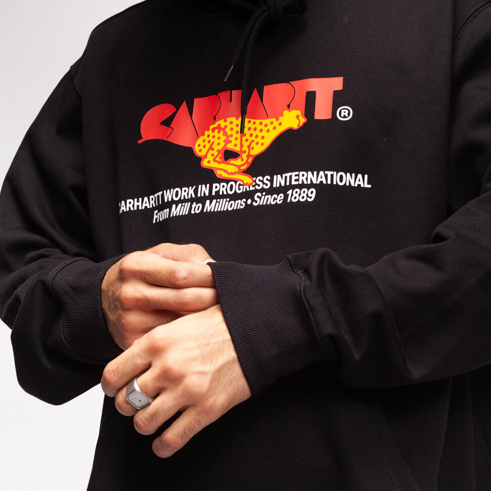 Худи CARHARTT WIP Hooded Runner Sweatshirt Black 2021 4064958090328, размер S - фото 3
