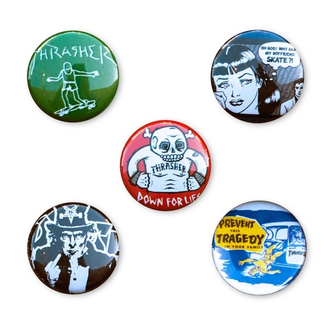 Значок THRASHER Usual Suspects Buttons  2023 2000000679617 - фото 1