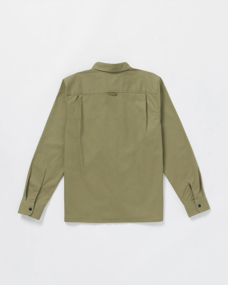 Рубашка VOLCOM Servicestone Workshirt Ls FW25 Thyme Green фото 2