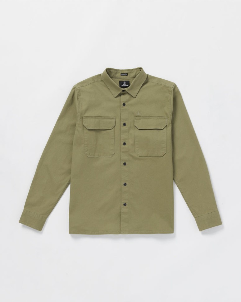 Рубашка VOLCOM Servicestone Workshirt Ls FW25 Thyme Green