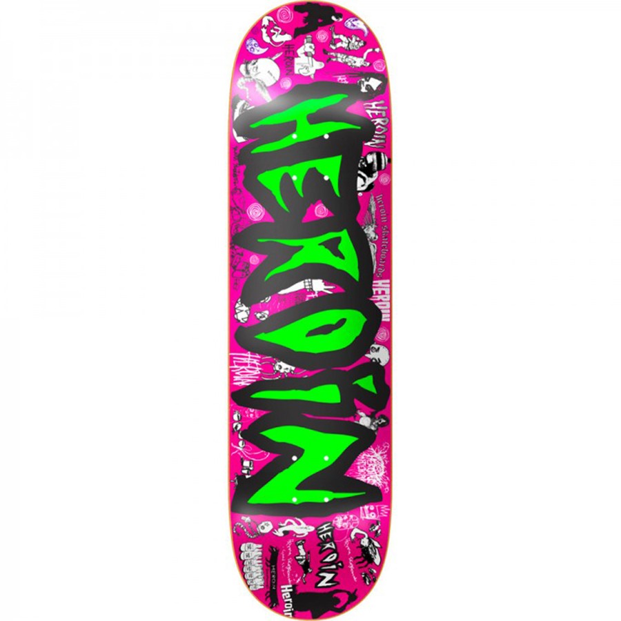 

Дека для скейтборда HEROIN Heritage Logo Deck 8.25, Розовый