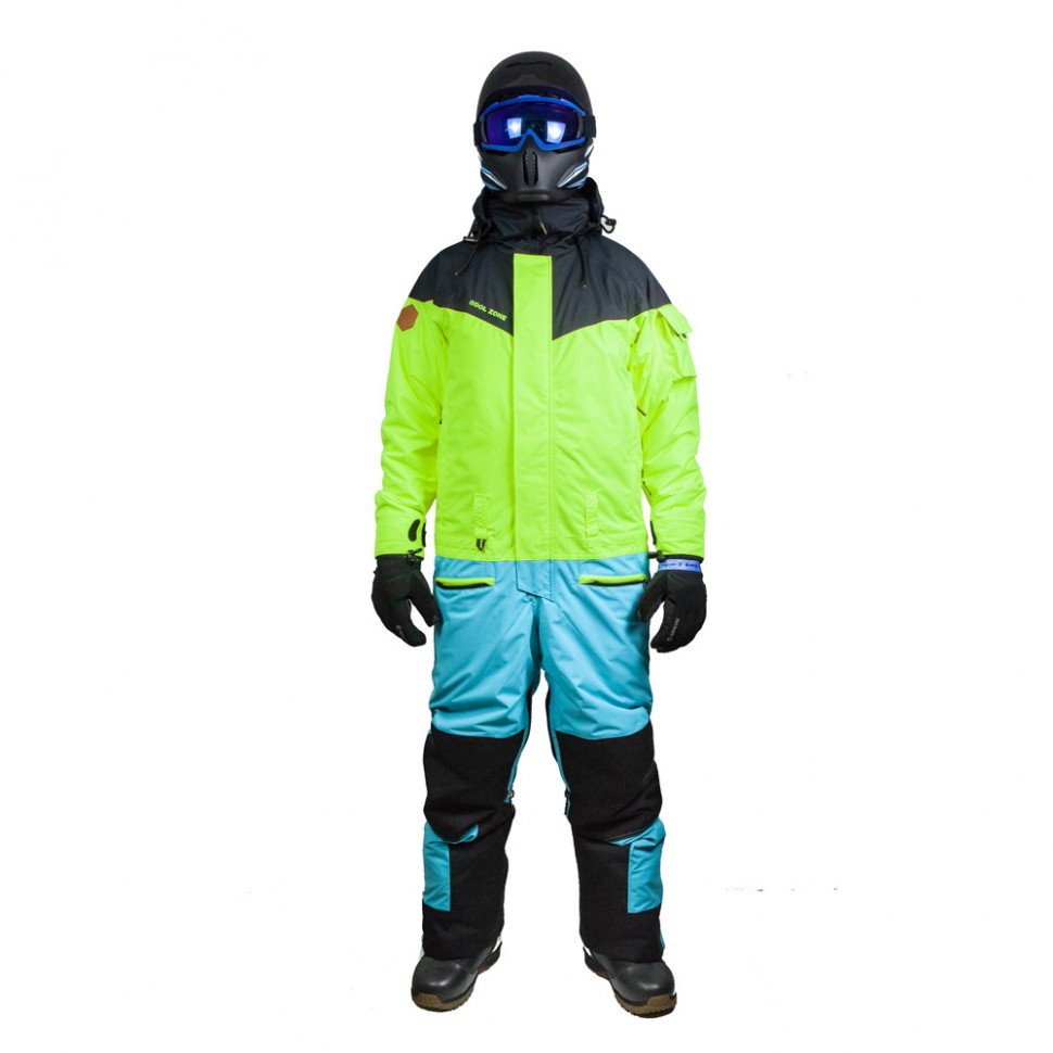 

Комбинезон для сноуборда мужской COOL ZONE Iron Черный-Салатовый-Бирюзовый