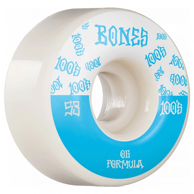 Колеса для скейтборда BONES 100'S Og Formula Wide White 53mm 100A 2022, фото 1