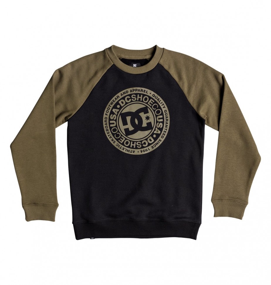 

Джемпер DC SHOES Circle Star Cre B Burnt Olive/Black, Черный;зелёный