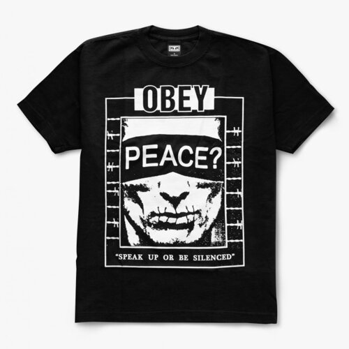 Хлопковая футболка OBEY Speak Up Off Black 2020, фото 1