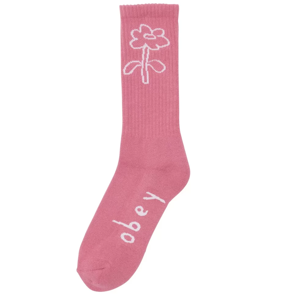 фото Носки obey obey spring flower socks vintage pink 2023