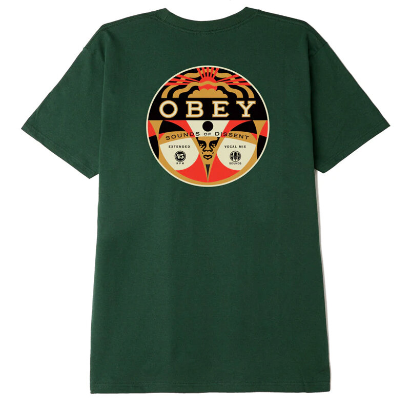 фото Футболка obey obey sounds of dissent 45 forest green 2022