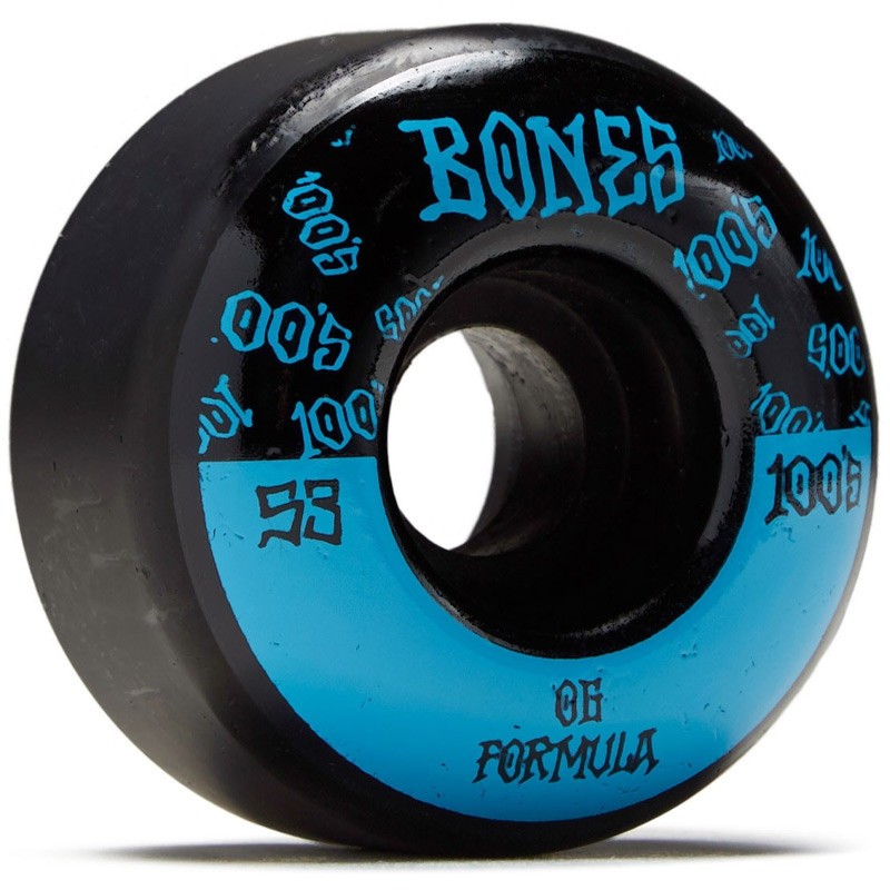 Колеса для скейтборда BONES 100'S Og Formula Wide Black 53mm 100A 2022 842357160125 - фото 1