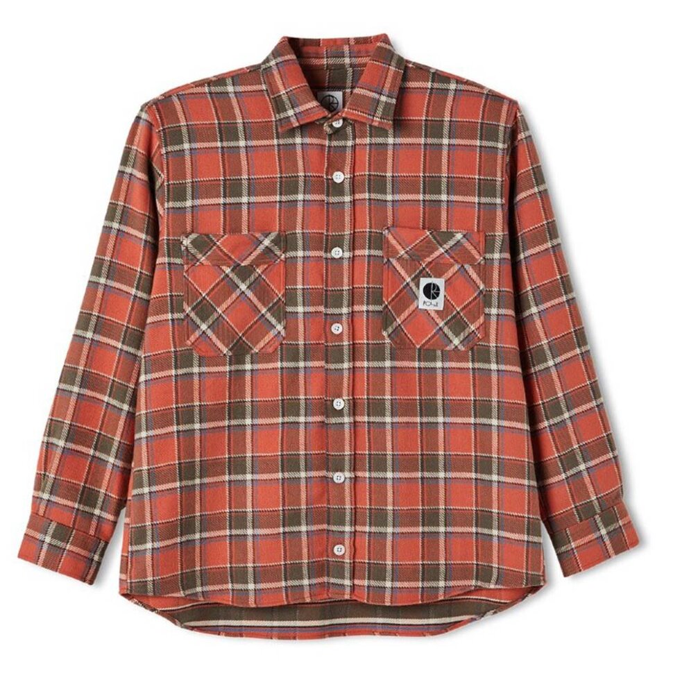 фото Рубашка polar skate co. flannel shirt orange 2021