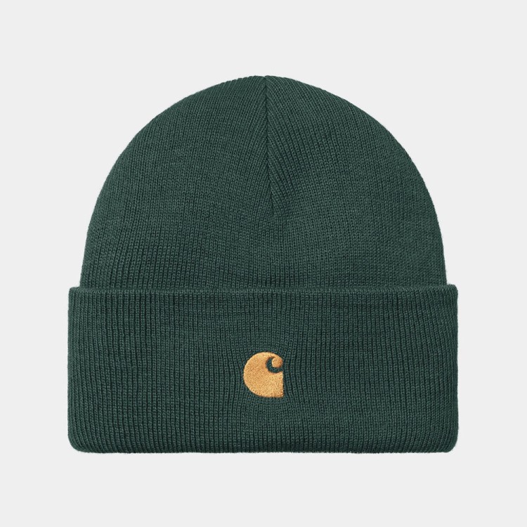 Шапка CARHARTT WIP Chase Beanie Discovery Green / Gold, фото 1