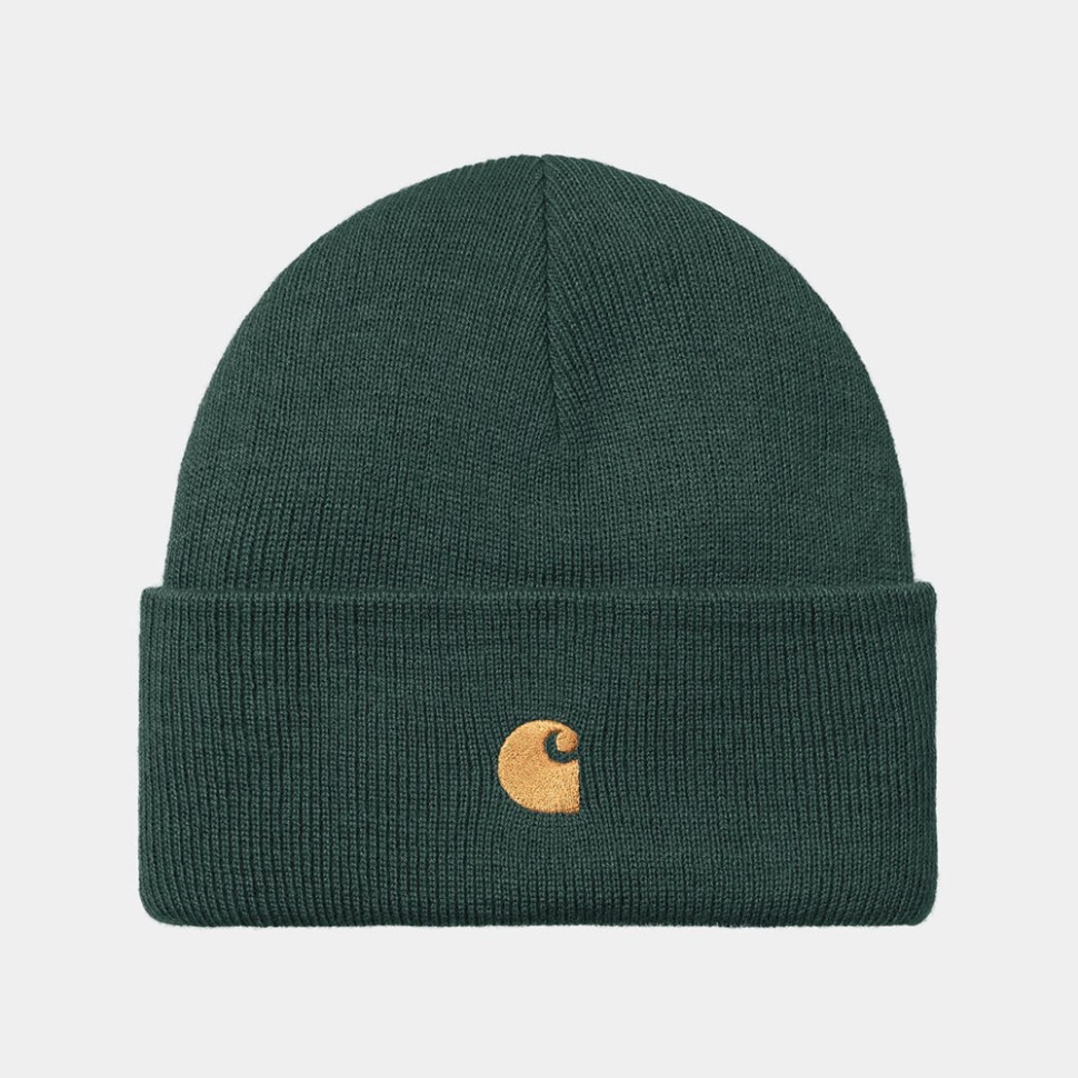 Шапка CARHARTT WIP Chase Beanie Discovery Green / Gold 4064958631118, размер O/S