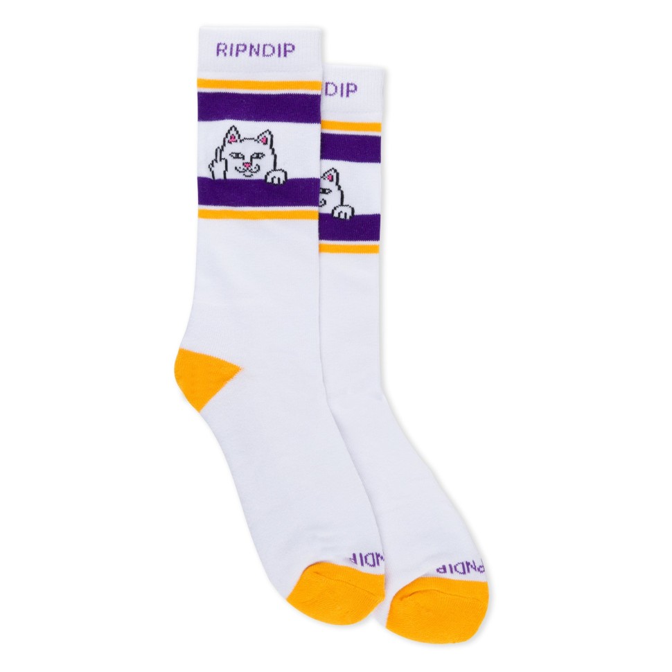 Носки RIPNDIP Peeking Nermal Socks Purple/Gold 2000000779676, размер O/S