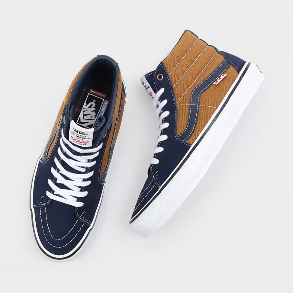 фото Кеды vans mn skate sk8-hi (reynolds) navy/golden brown 2022