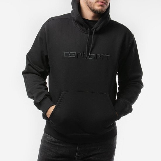 Толстовка с капюшоном CARHARTT WIP Hooded Carhartt Sweatshirt Black / Black 2022 4064958187318, размер S - фото 1