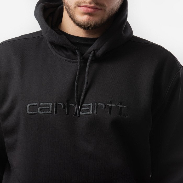 Толстовка с капюшоном CARHARTT WIP Hooded Carhartt Sweatshirt Black / Black 2022 4064958187318, размер S - фото 2