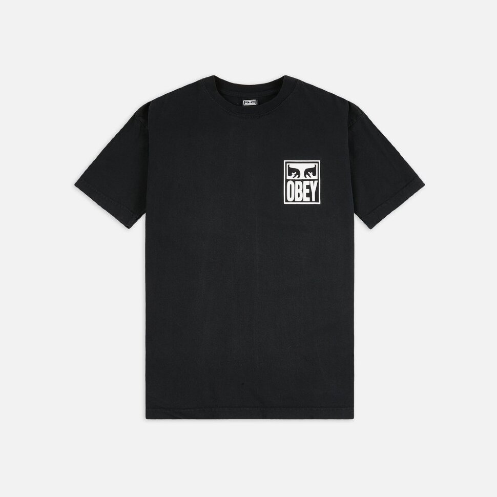 фото Футболка obey icon heavyweight tee off black 2022