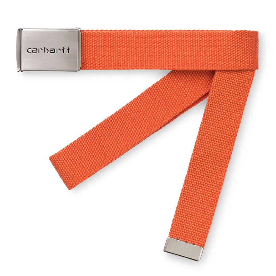 Ремень CARHARTT WIP Clip Belt Chrome Clockwork 2020 4058459778229, размер O/S, цвет оранжевый - фото 1