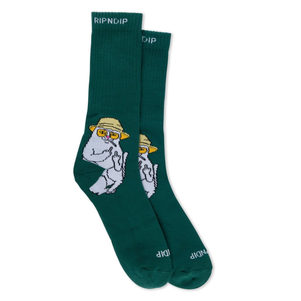 Носки RIPNDIP Nermal S Thompson Socks Hunter Green 2000000780153, размер O/S