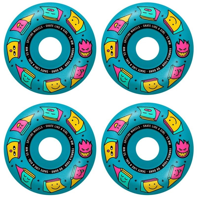 Колеса для скейтборда SPITFIRE F4 Sk8 Like Girl Blue 53MM 99D 2021 фото 2