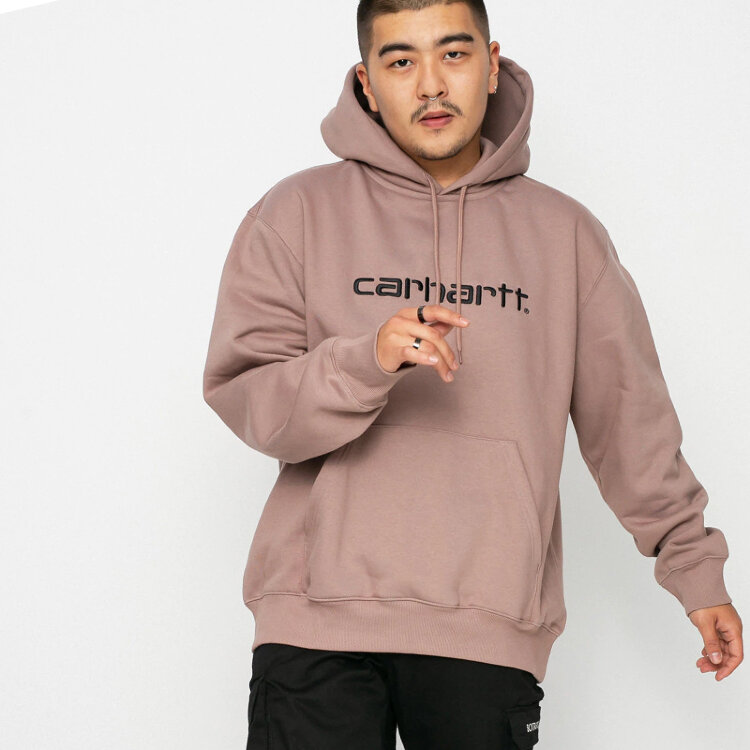 Толстовка с капюшоном CARHARTT WIP Hooded Carhartt Sweatshirt Earthy Pink / Black 2022, фото 1
