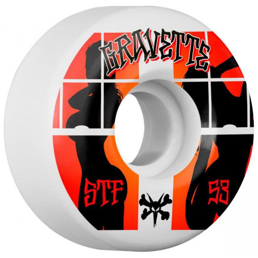 

Колеса для скейтборда BONES Gravette Peeps V2 53 mm, Белый;оранжевый