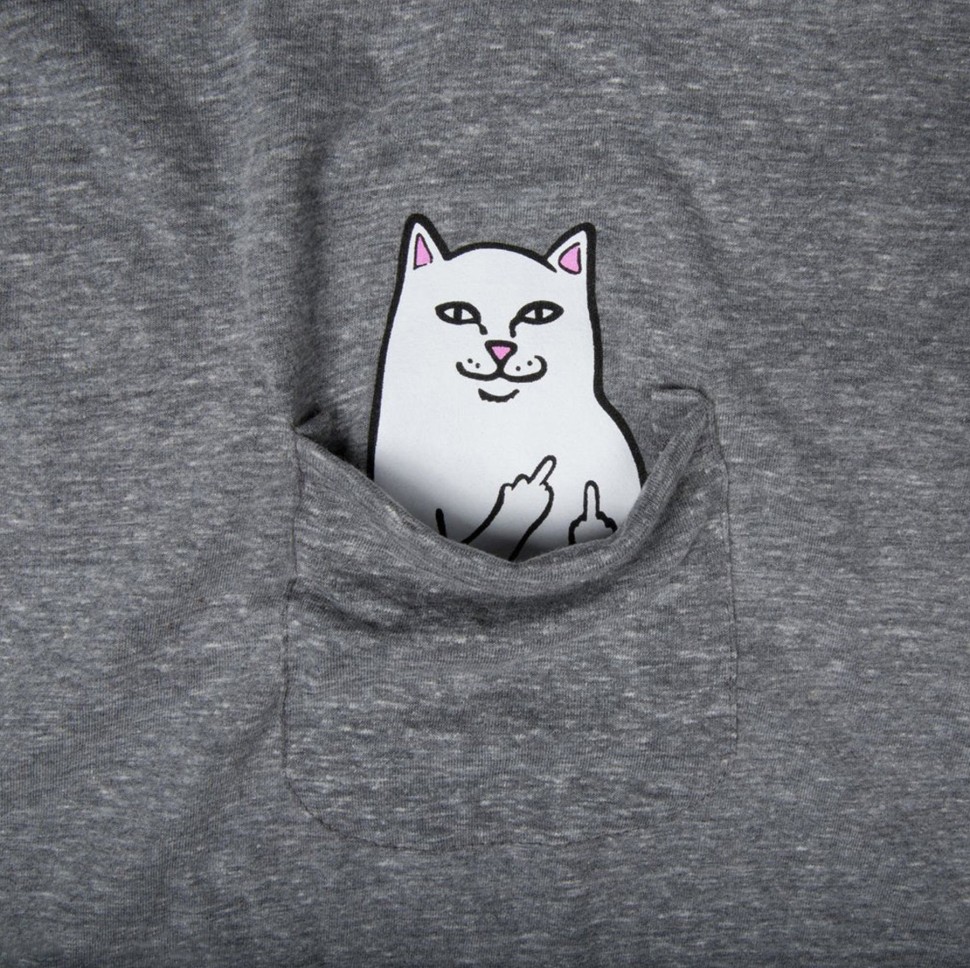 Футболка RIPNDIP Lord Nermal S/S Pocket Tee Heather Grey фото 2
