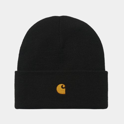 Шапка CARHARTT WIP Chase Beanie SS24 Black / Gold, фото 1