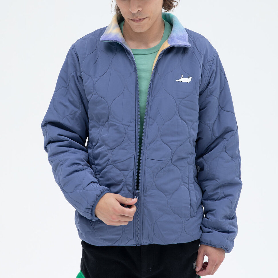 фото Куртка двустороняя ripndip castanza reversible brushed fleece & quilted jacket purple 2022