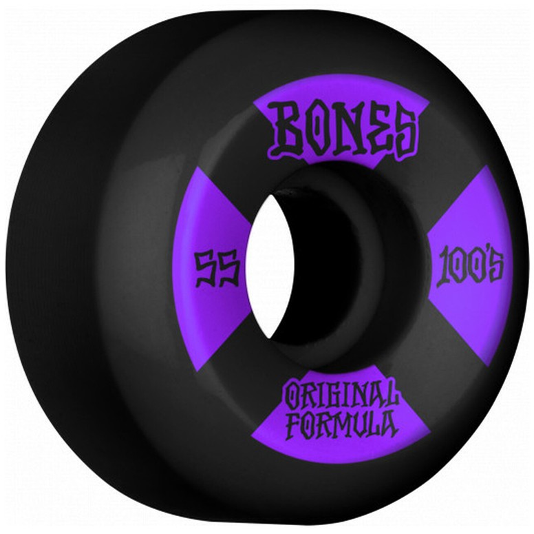 Колеса для скейтборда BONES 100'S Og Formula Sidecut Black 55mm 100A 2022 842357160217 - фото 1
