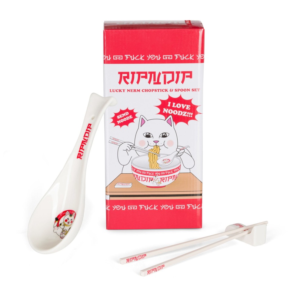 Набор столовых приборов RIPNDIP Lucky Nerm Chopstick & Spoon Set FW25 White