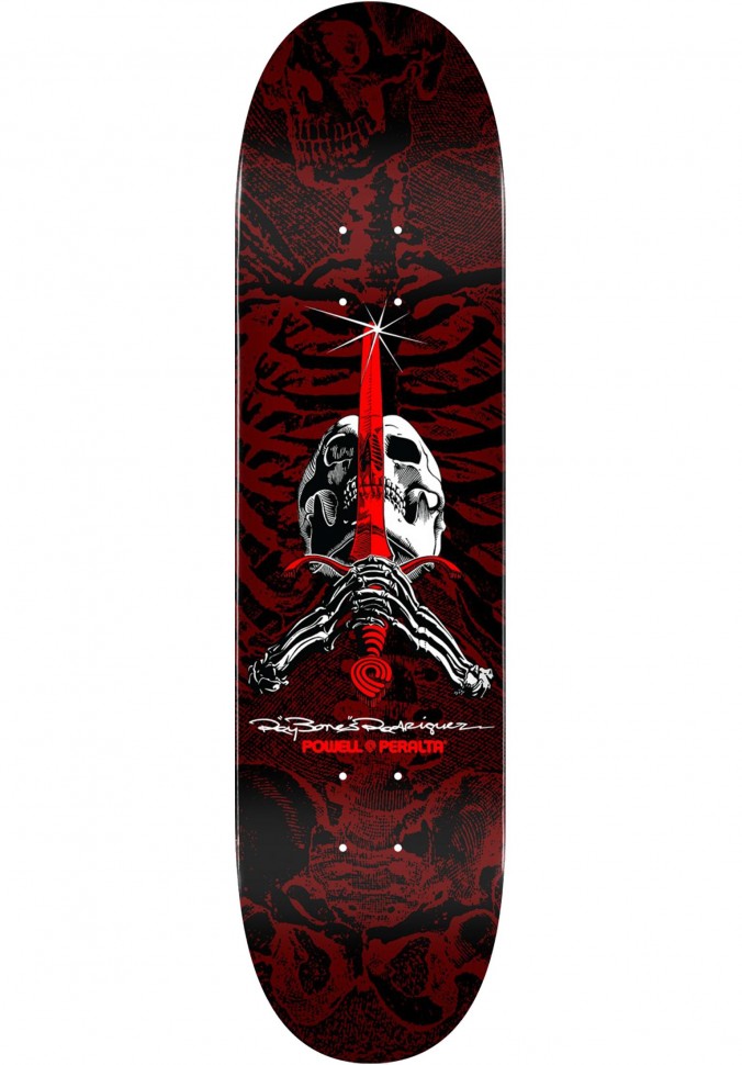 фото Дека для скейтборда powell peralta skull & sword red 8 дюйм