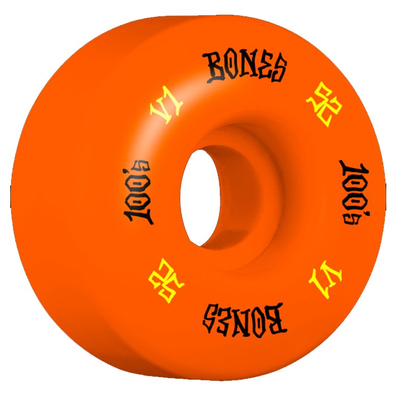 Колеса для скейтборда BONES 100'S Og Formula Standard Orange 52mm 100A 2022 842357152434 - фото 1