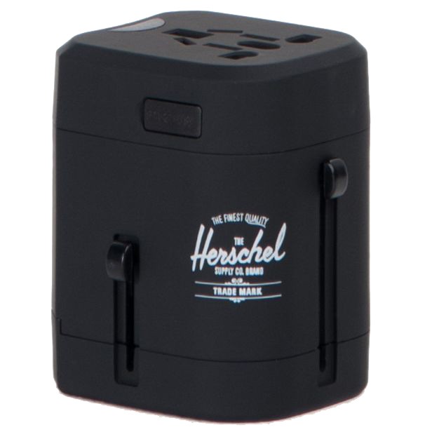 Адаптер для путешествий HERSCHEL Travel Adapter Black 828432213368, цвет черный - фото 1