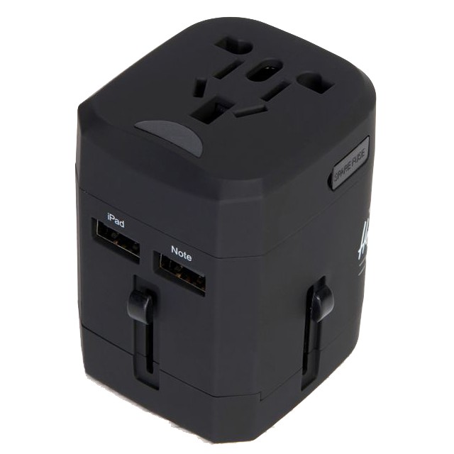 Адаптер для путешествий HERSCHEL Travel Adapter Black 828432213368, цвет черный - фото 3