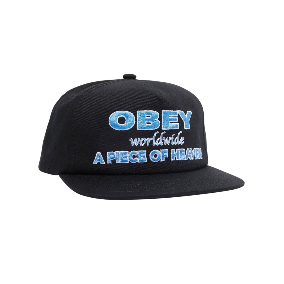  OBEY Obey Heaven 5 Panel Snapback Black