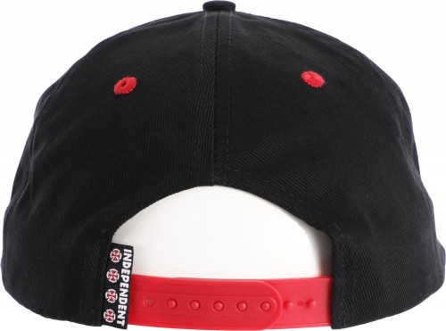 Кепка Independent x Thrasher Pentagram Cross Adjustable Snapback Hat Cardinal/Black, фото 2