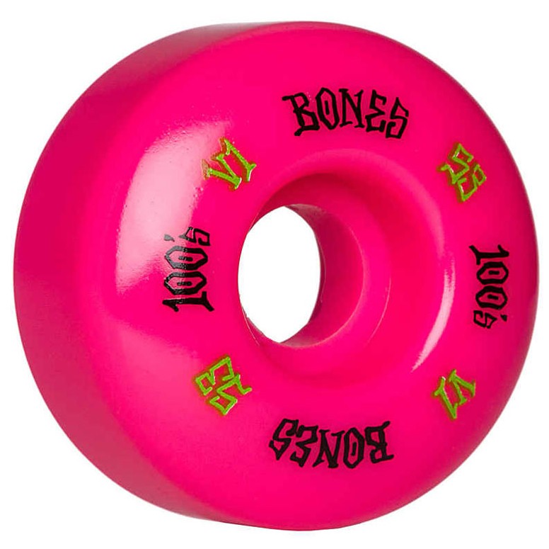 Колеса для скейтборда BONES 100'S Og Formula Standard Pink 53mm 100A 2022 842357158573 - фото 1
