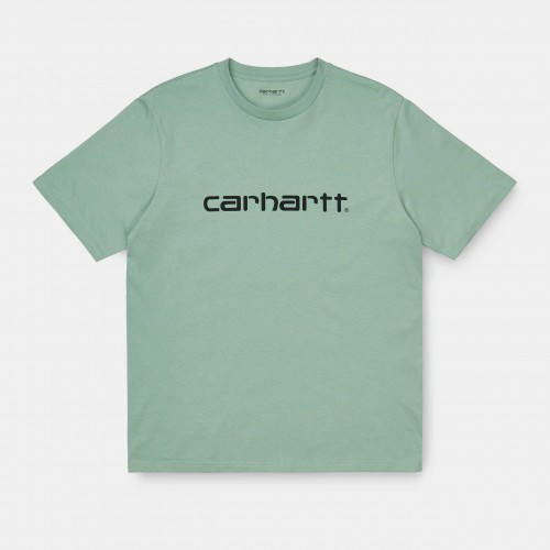 Футболка CARHARTT WIP S/S Script T-Shirt FROSTED GREEN / BLACK 2021, фото 1