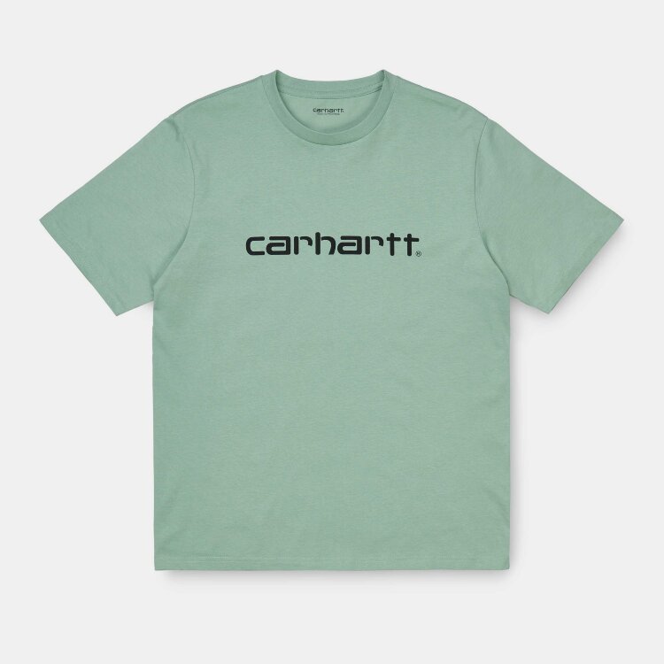 Футболка CARHARTT WIP S/S Script T-Shirt FROSTED GREEN / BLACK 2021, фото 1